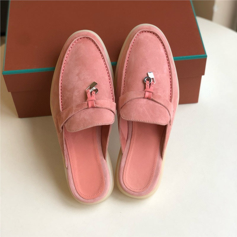 Women's Outer Wear Fashion Genuine Flat Mules Slippers