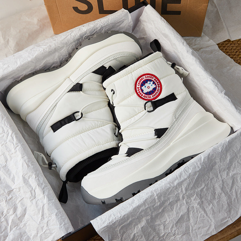 Women's Fleece-lined Thick Waterproof Bottom Increased Northeast Boots