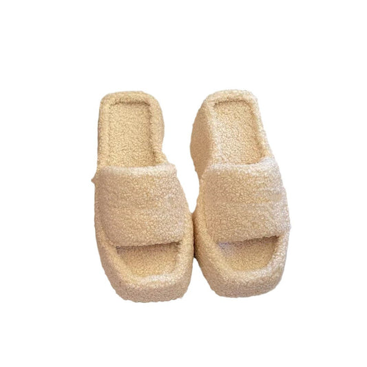 Women's Thick Bottom Fur Height Increasing Wedge Slippers