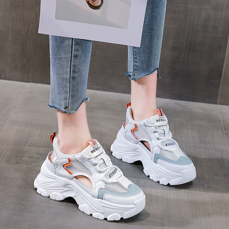 Women's Fashion Clunky Breathable Summer Hollow Pumps Sandals