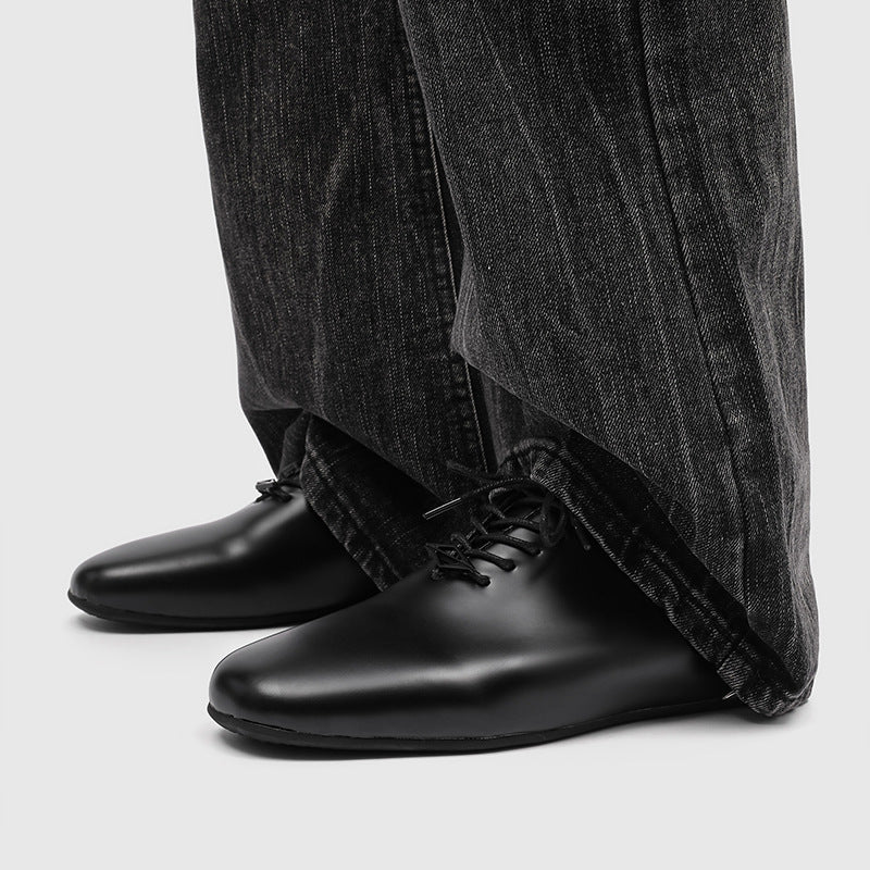 Men's Breathable Soft Bottom Commuter Business Formal Wear High-grade Retro Derby Men's Casual Leather Shoes