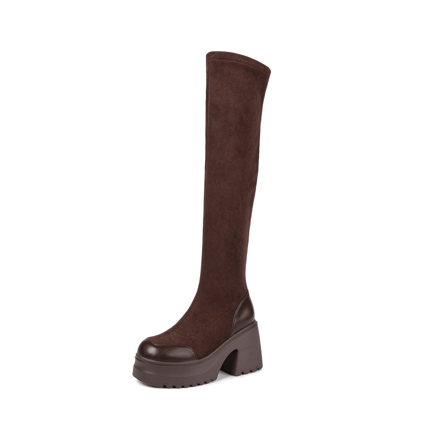 Women's Stretch Autumn Platform Speed Trainer Socks Women's Leather Boots