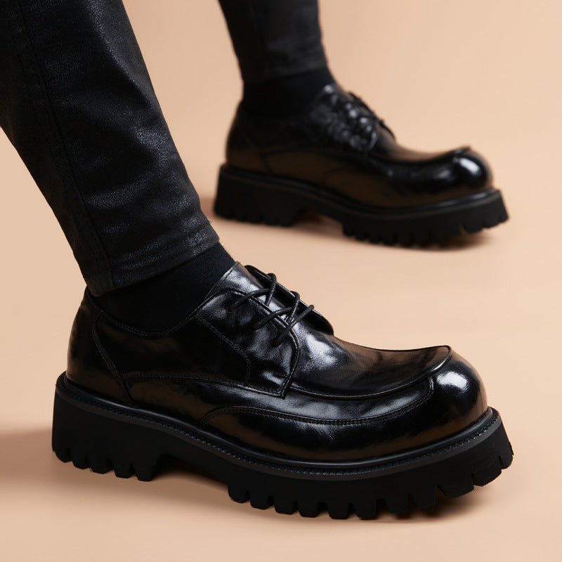 Men's Top Layer Cowhide Formal Wear British Commuter Trendy Bridegroom Leather Shoes