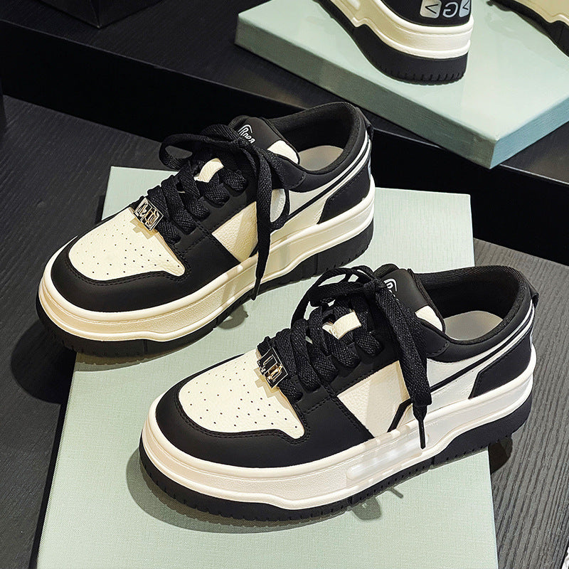 Women's White High Sense Soft Bottom Skateboard Sneakers