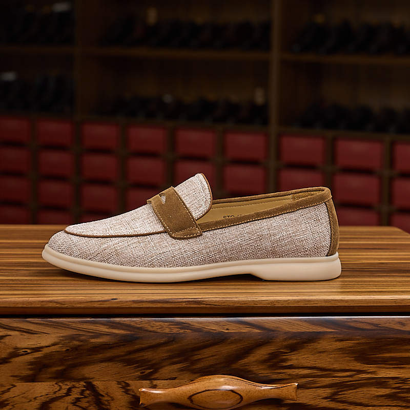 Men's Vintage Linen Stitching Penny Commute Leisure Slip-on Shallow Mouth Loafers/doug Shoes