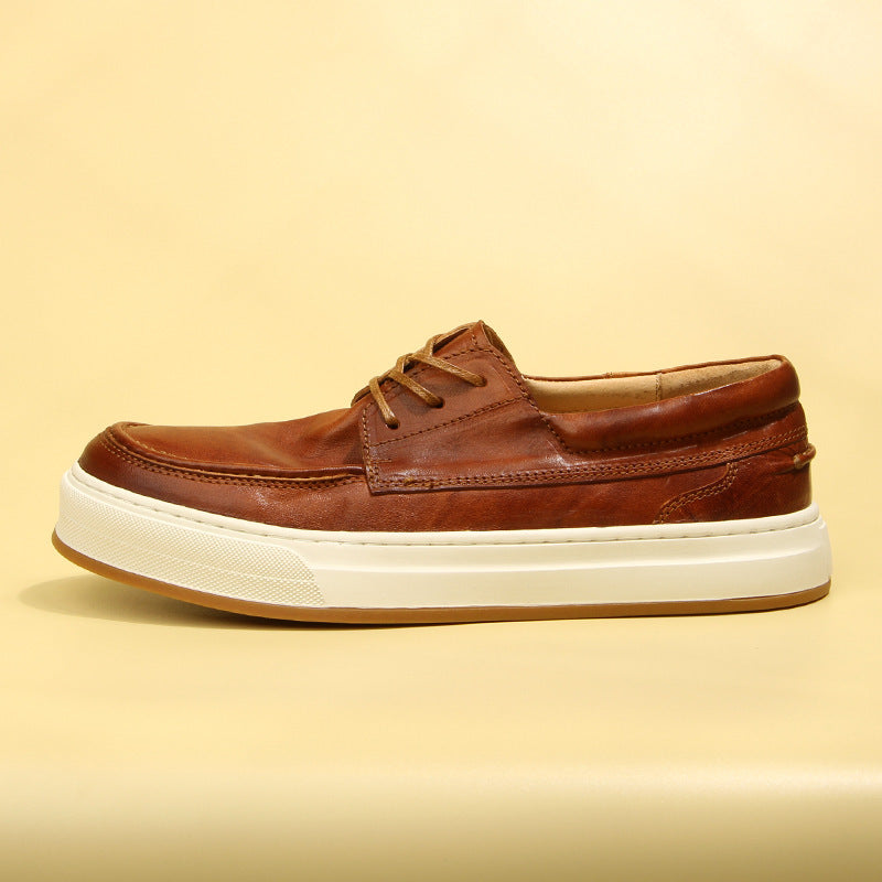 Men's Horse Washed-out Vintage Genuine Fashion Trendy Men's Board Shoes