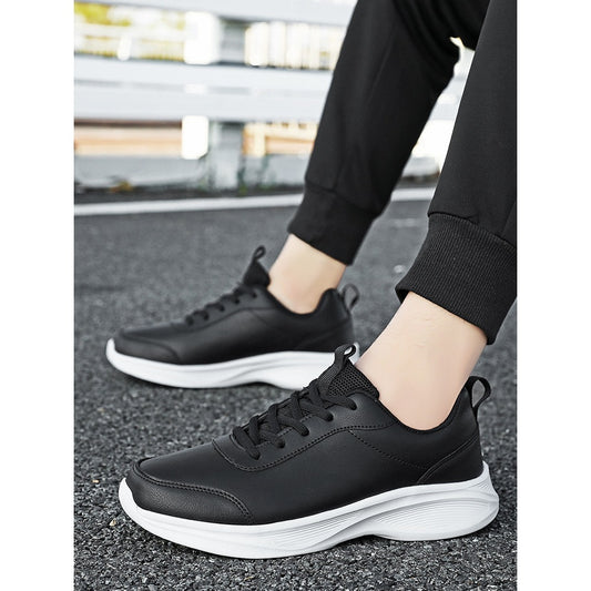 Men's Black Waterproof Soft Bottom Kitchen Leather Shoes