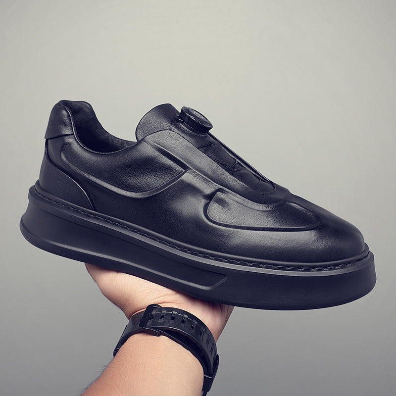Men's Top Layer Cowhide Korean Style Trendy Men's Board Shoes
