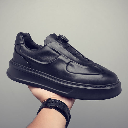 Men's Top Layer Cowhide Korean Style Trendy Men's Board Shoes