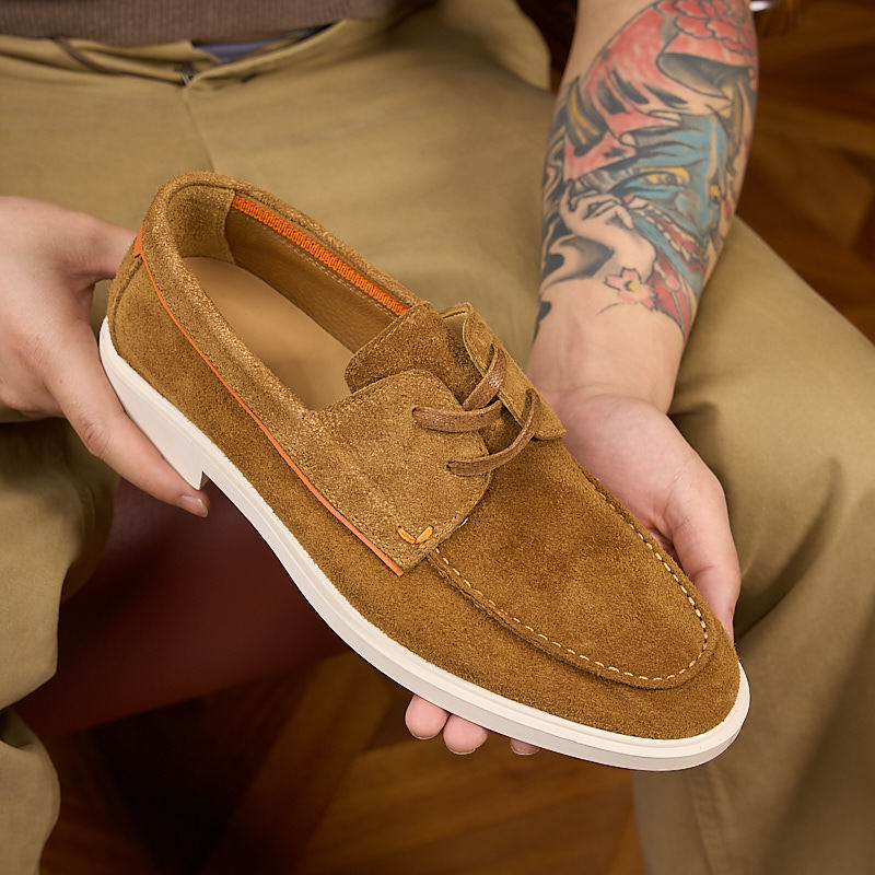 Men's Genuine Soft Bottom Boat Suede Breathable British Loafers/doug Shoes