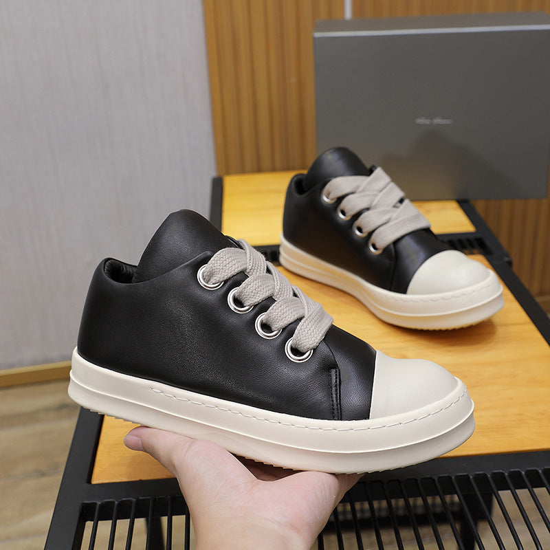Men's Bread Small Female Candy Color Personality Fat Men's Casual Leather Shoes