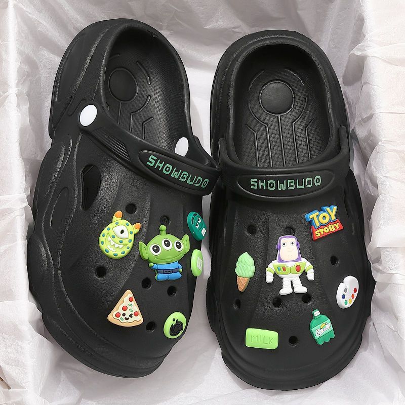 Men's Hole Summer Outdoor Cartoon Platform Beach Sandals