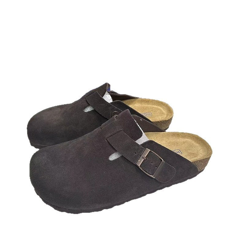 Women's & Men's Cork Sole Half Pack Thick Bottom Slippers