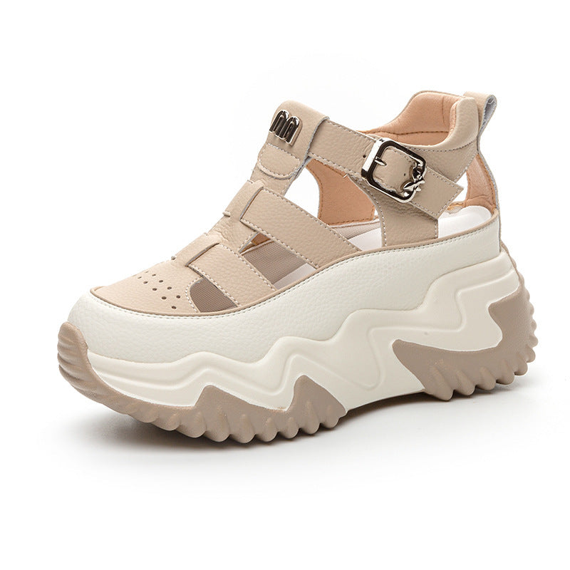 Women's Increasing Insole Dad Summer Versatile Korean Style Thick Bottom Hollow Women's Casual Shoes