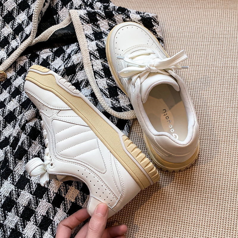 Women's Platform White Spring Retro Sports Casual Shoes