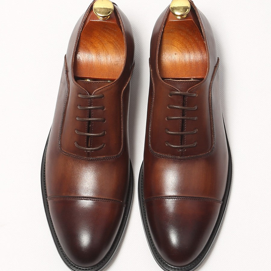 Men's British Elegant Formal Genuine Winter Oxford Groom Men's Business Leather Shoes