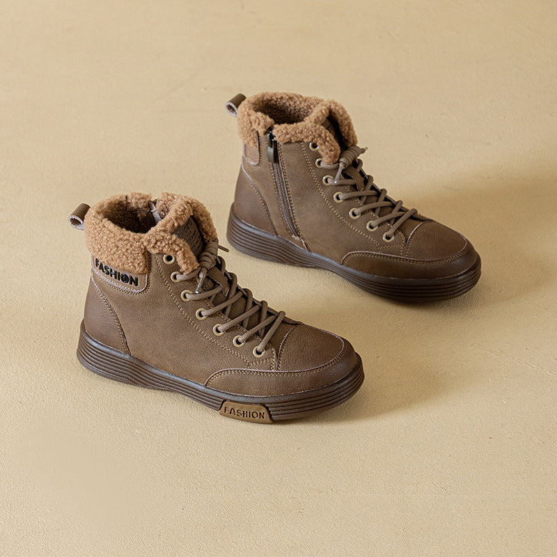 Women's Fleece Lined For Warm Lining Tendon Soft Bottom Joker Women's Snow Boots