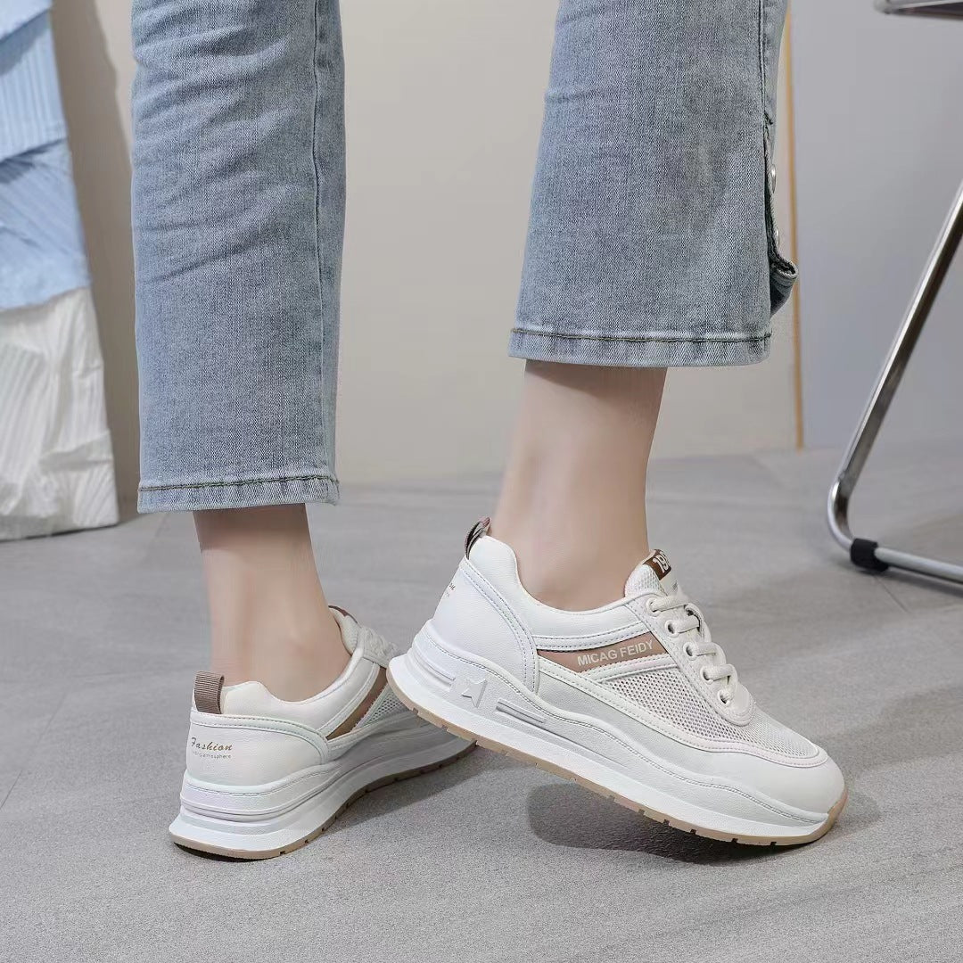 Clunky Female Korean Thick Bottom Sports Sneakers