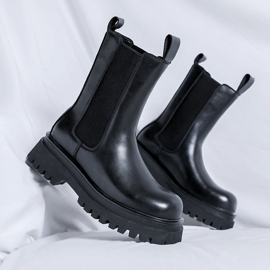 Round Head Trendy High Top Platform Slip-on Boots