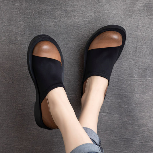 Spring Retro Cowhide British Handsome Slip-on Flat Leather Shoes