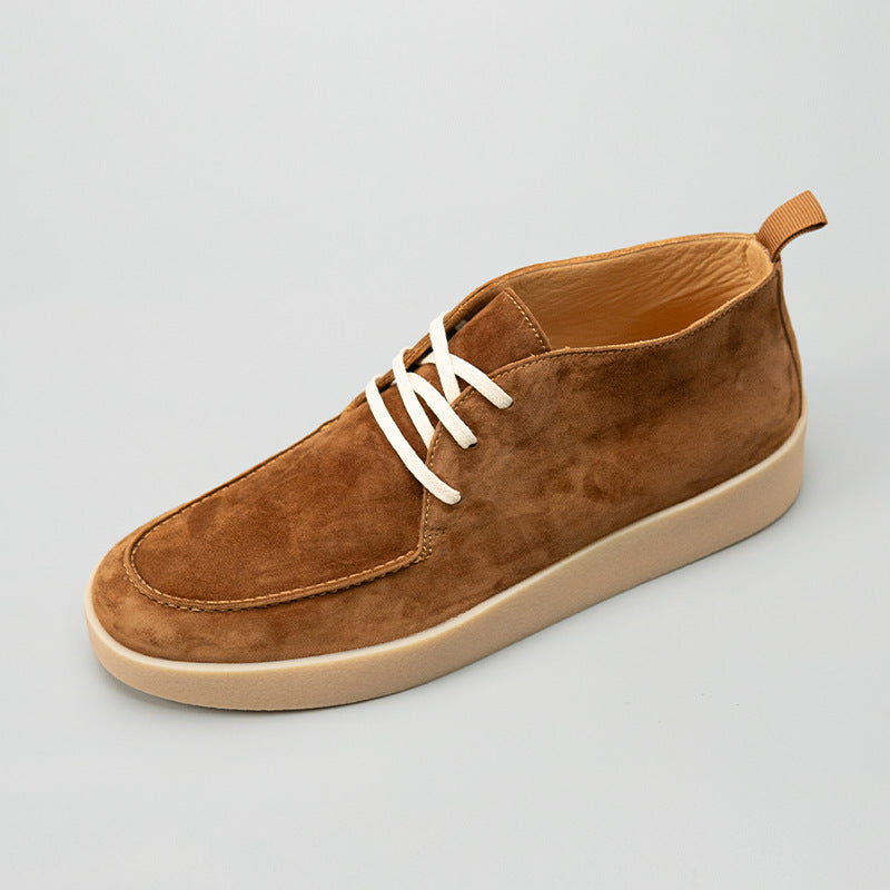 Men's Rock Tea Brown Fashion Versatile Retro British Style Trendy Men's Casual Leather Shoes