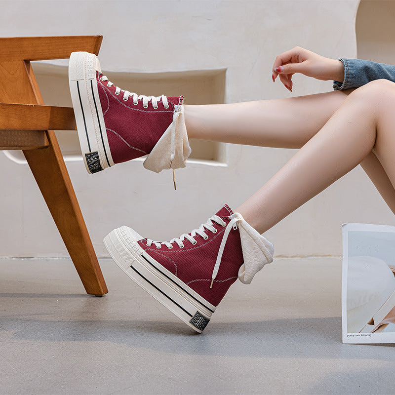 Women's Platform Two-way Hooded Pumps Fashion Women's Canvas Shoes