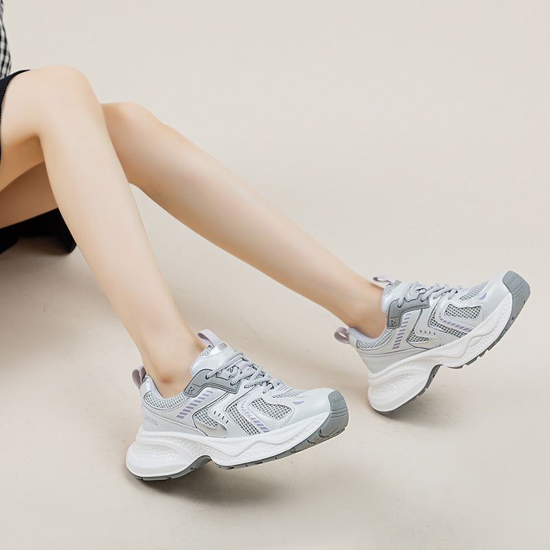 Women's Authentic Clunky Thin Muffin Platform Mesh Sneakers