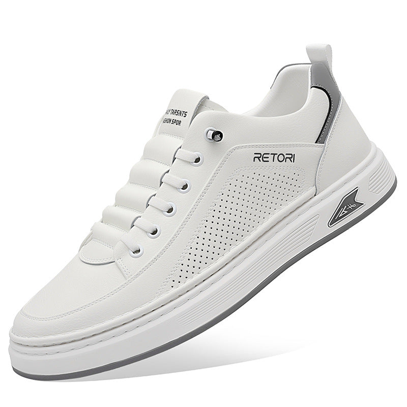 Men's Summer White Breathable Fashion Calf Versatile Sneakers