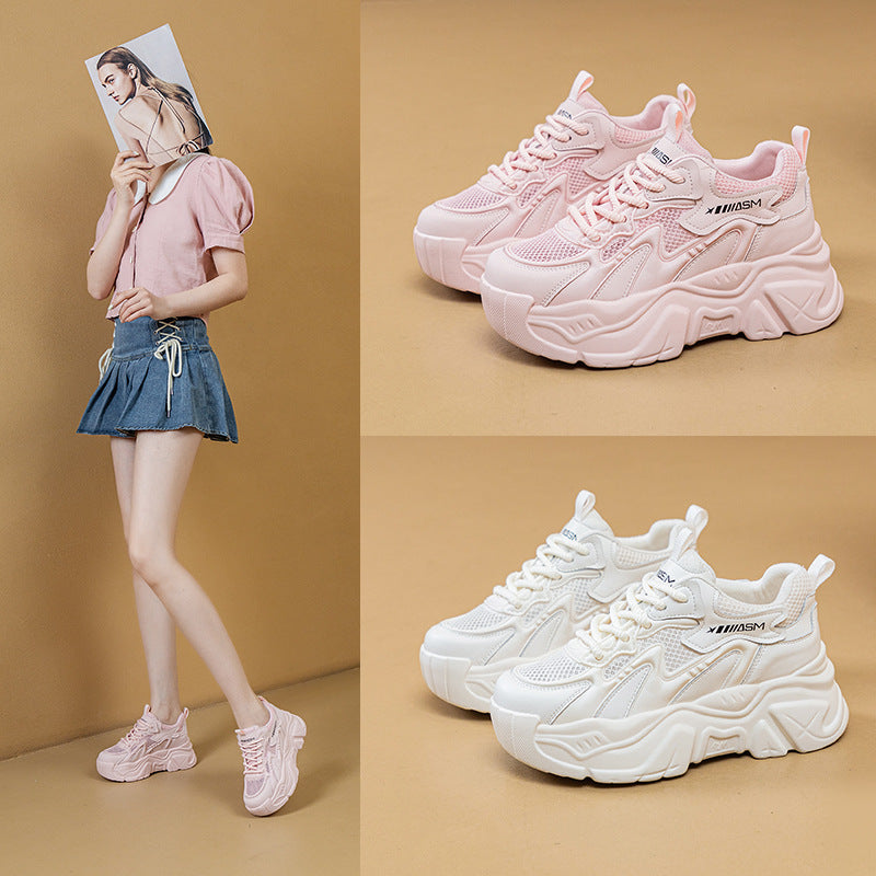 Women's Summer Genuine Transparent Net Mesh Surface Platform Casual Shoes