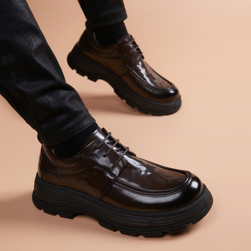 Men's Commuter Grip Pattern Formal British Fashion Men's Business Leather Shoes