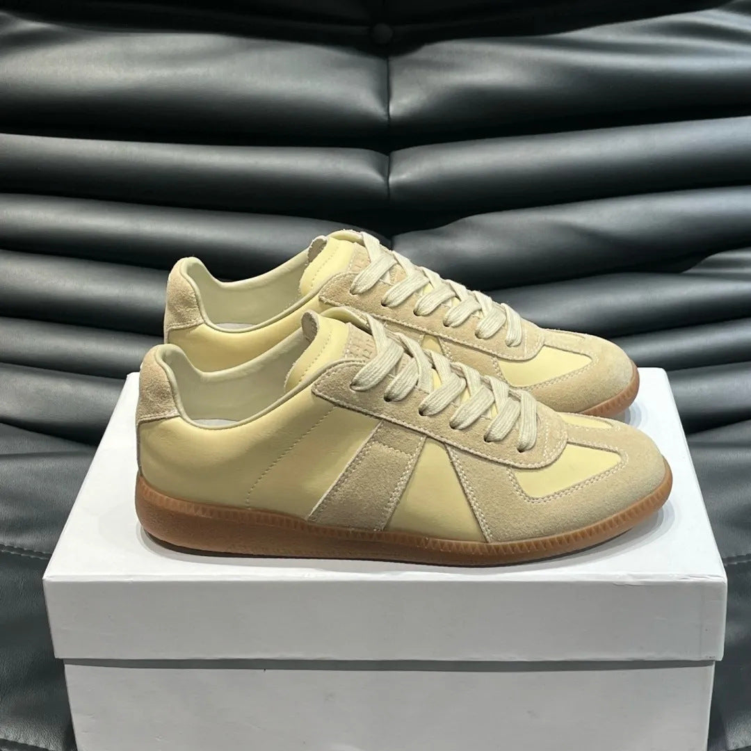 Women's & Men's Retro German Training Couple Genuine White Men's Board Shoes