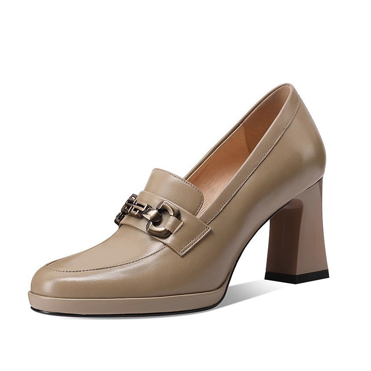 Women's Square Toe Waterproof Platform Chunky High Women's Fashion Shoes