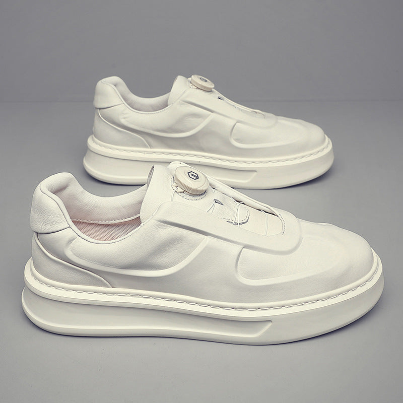 Men's Top Layer Cowhide Korean Style Trendy Men's Board Shoes