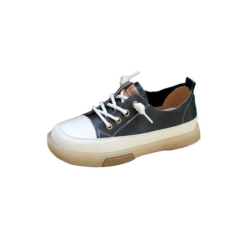 Women's Extra Box Soft Bottom Surface Flat Slip-on Lazy Cowhide Women's Casual Shoes