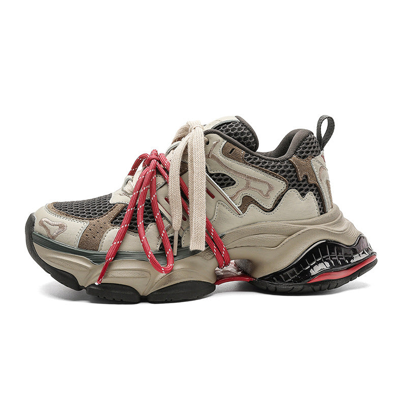 Women's Retro Clunky Thick-soled Suede Warm Binding Contrast Women's Sports Shoes