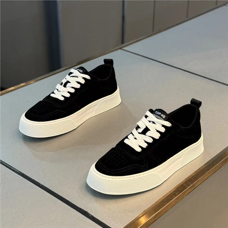 Men's Fashion Suede Skateboard Korean Trendy Wild Men's Business Leather Shoes