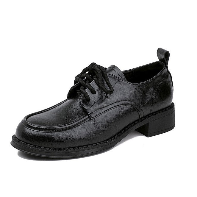 Women's Super Soft Platform Commute British Lace Leather Shoes