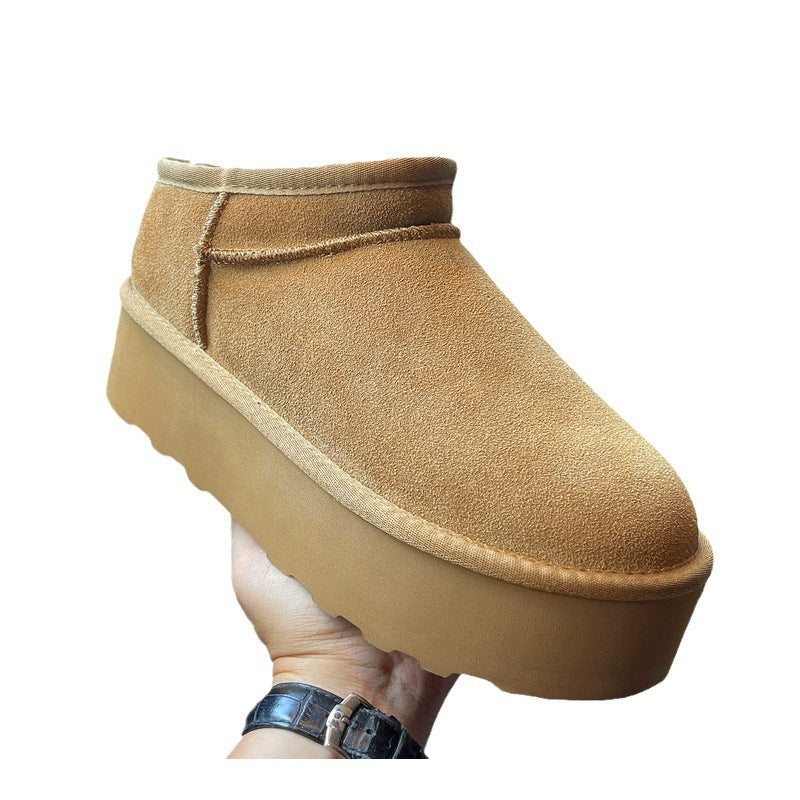 Women's Height Increasing Insole Fur Integrated Plus Veet Warm Snow Boots