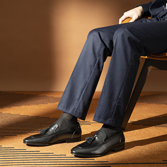 Men's Hours Genuine Business Wear Cowhide Commuter Leather Shoes