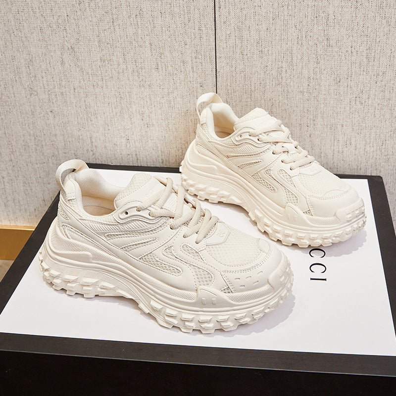 Women's Platform Dad Summer Thin Breathable Round Sneakers