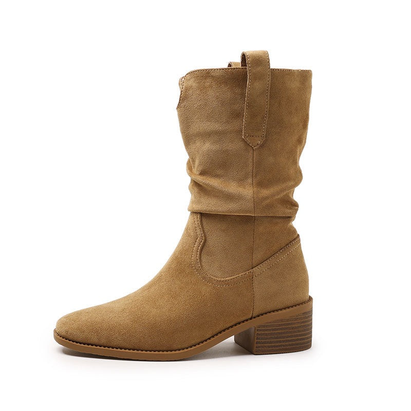 Women's Height Increasing Length Loose Socks V Cut Knee-high Thick Slimming Boots