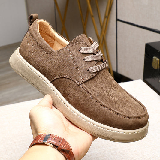 Men's Matte Cowhide Comfortable Platform Warm Genuine Casual Shoes