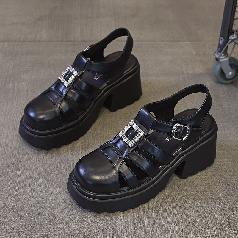 Women's Summer Chunky Platform Roman Closed Toe Women's Shoes