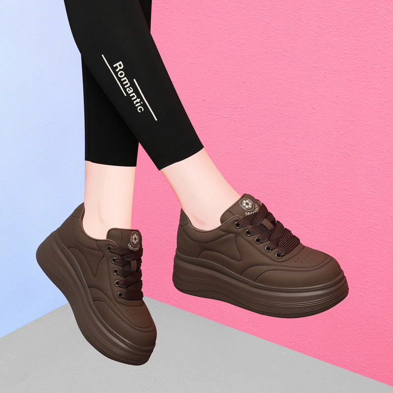 Gold Silk Rabbit Bread Platform Muffin Sports Soft Bottom Sneakers