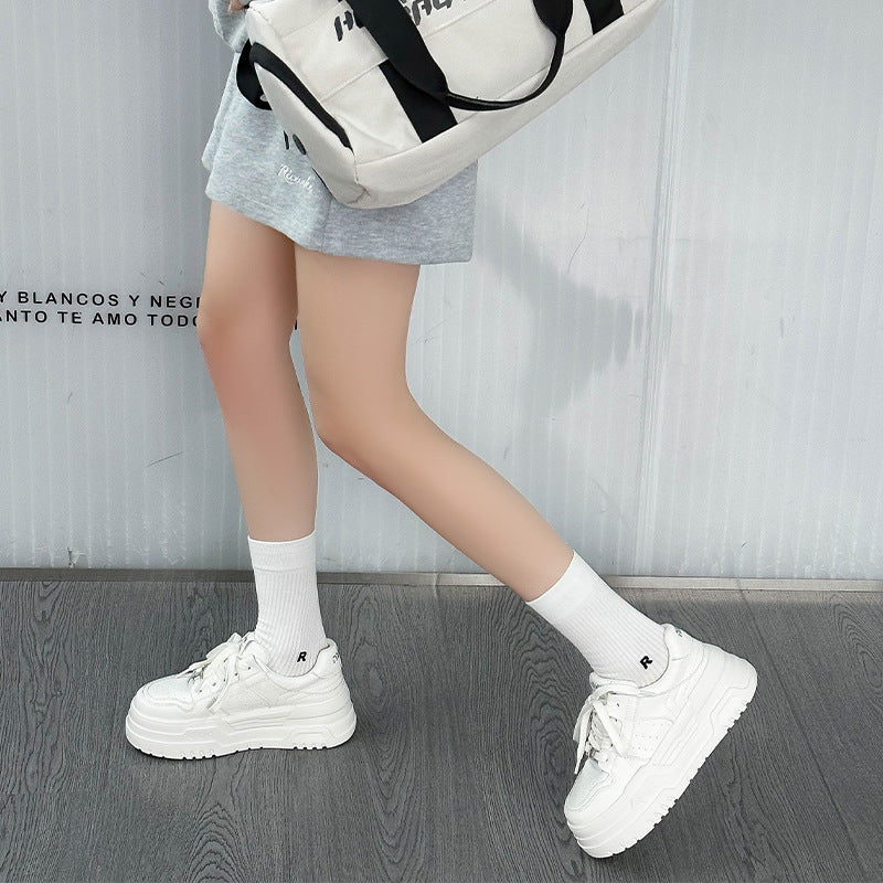 Women's Muffin Platform White Spring Authentic Comfortable Breathable Low-cut Lightweight Women's Casual Shoes