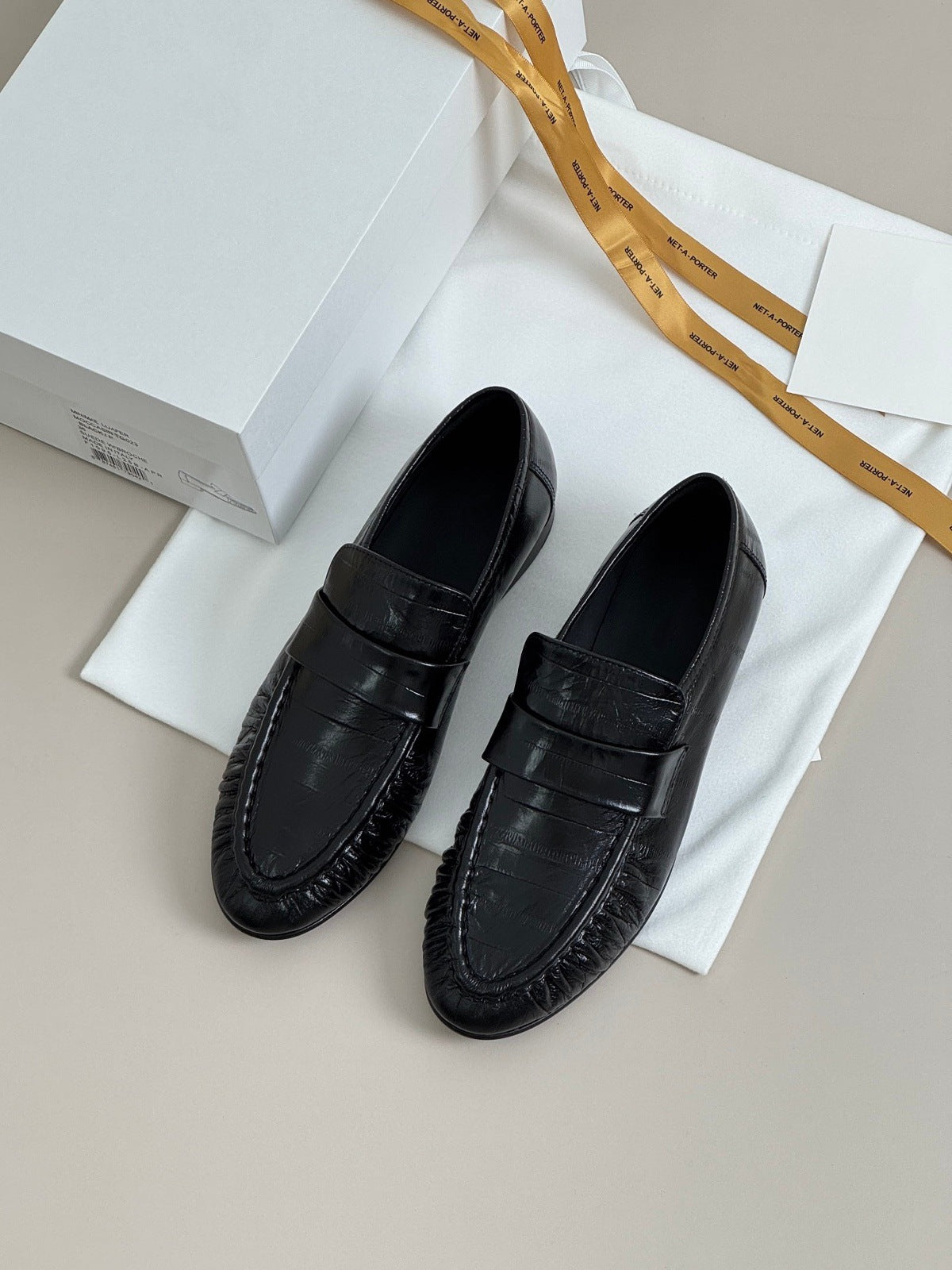 Women's Eel Skin Vintage Style Flat Pumps Loafers