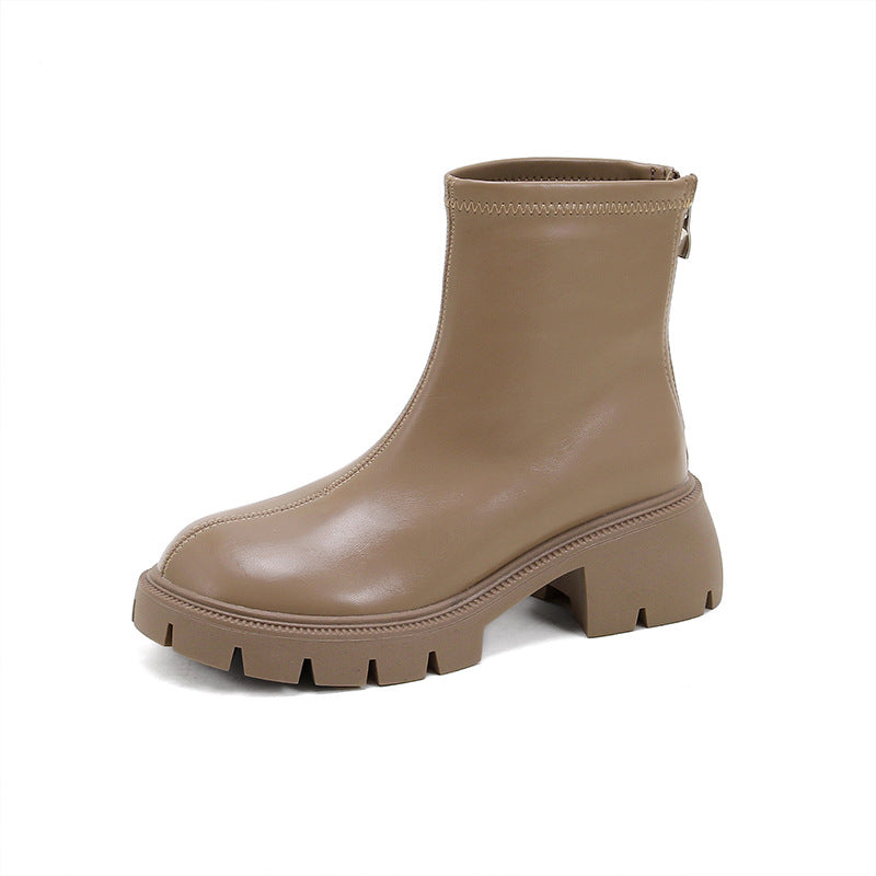 Women's Small Size Platform Ankle Fashion Martin Women's Leather Boots