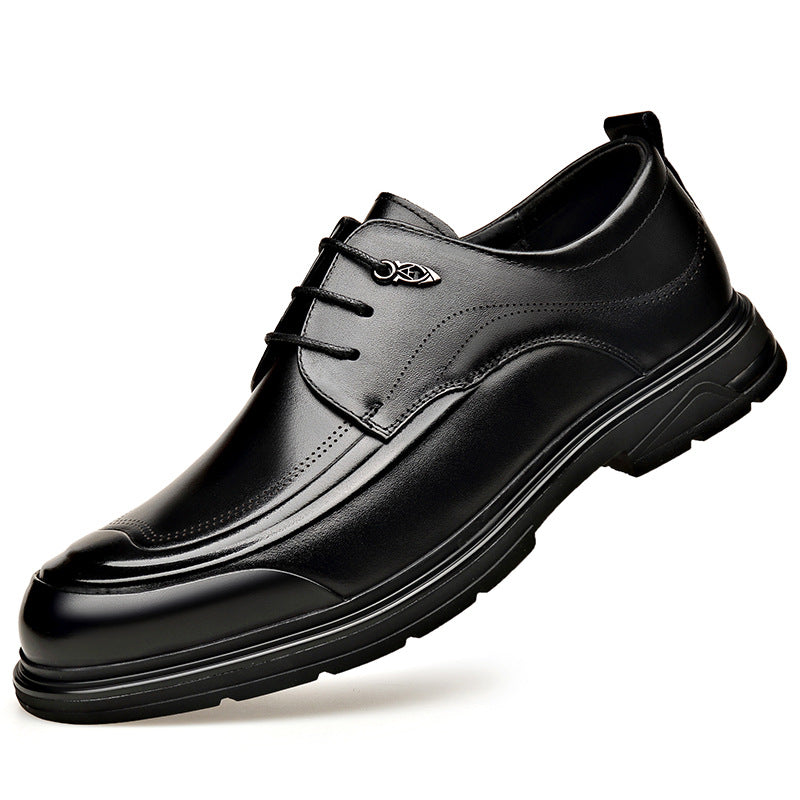 Men's Genuine Breathable Civil Servant Formal Brogue Soft Bottom Men's Casual Leather Shoes