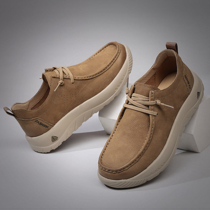 Men's Spring Lightweight Soft Sole Wearable Trendy Top Men's Casual Leather Shoes