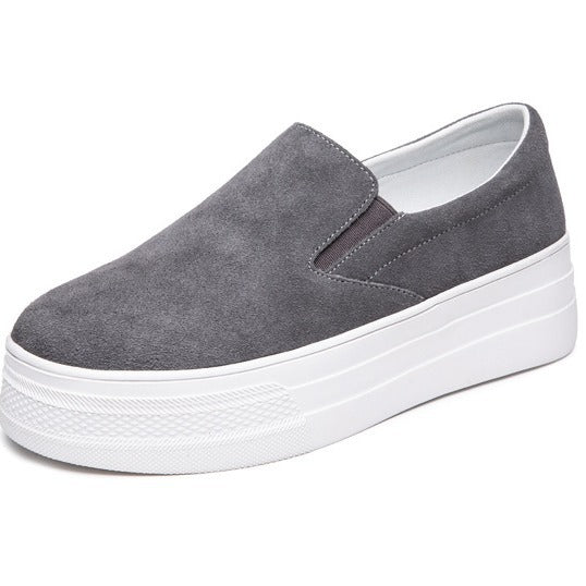 Women's Slip-on Lofter Lightweight Platform Genuine Versatile Women's Casual Shoes